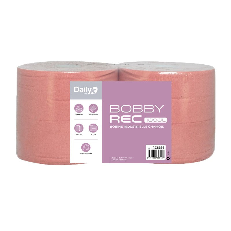 Bobine recyclée chamois BOBBYREC 1000L Dailyk Start - Colis de 2