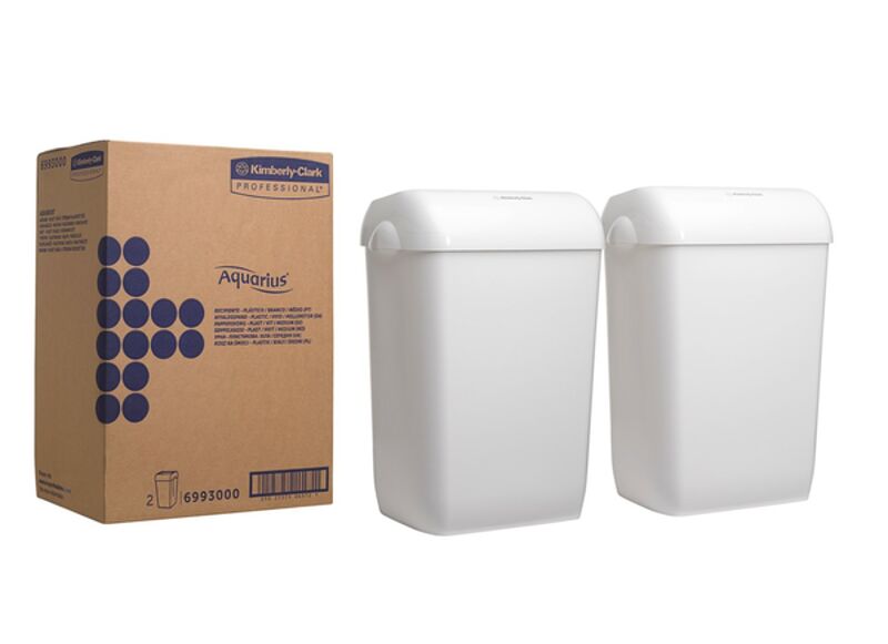 Poubelle Aquarius 6993 – Plastique, Blanc 43L - Ct de 2