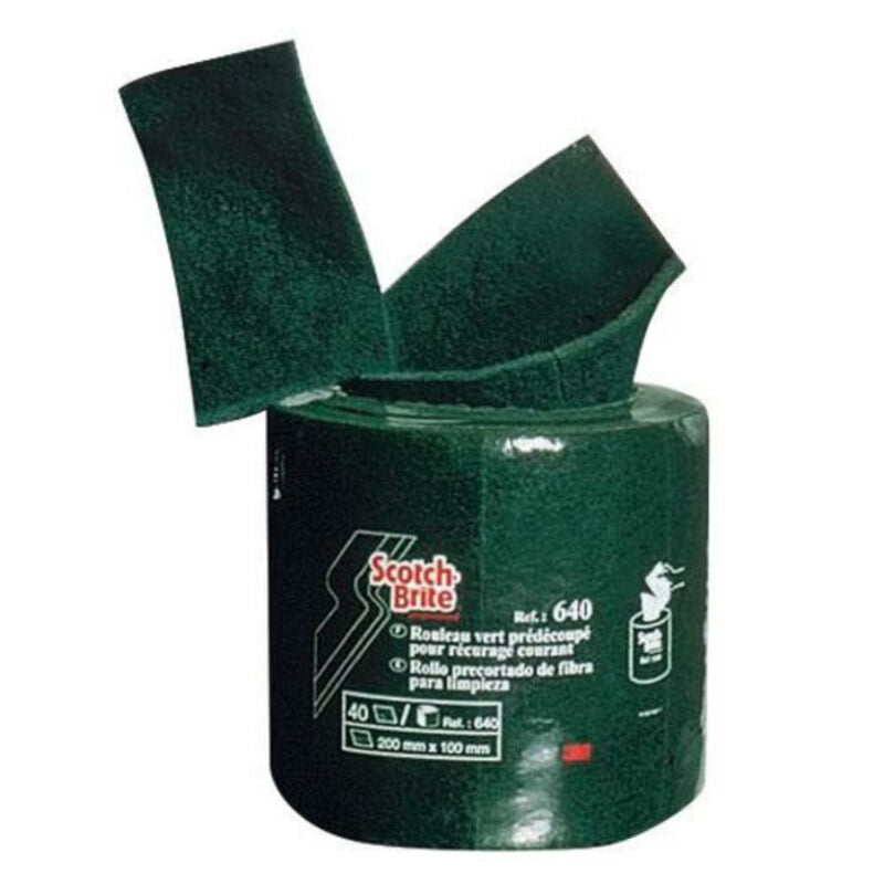 Rouleau abrasif vert 4m prédécoupé 3M 640 SCOTCH-BRITE- Le rouleau