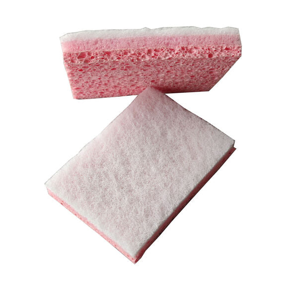 Tampon blanc sur éponge rose 127x89 - Sachet de 10