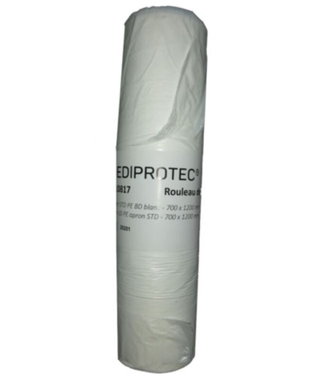 Tablier de protection PE blanc sans impression TU - Carton de 1000