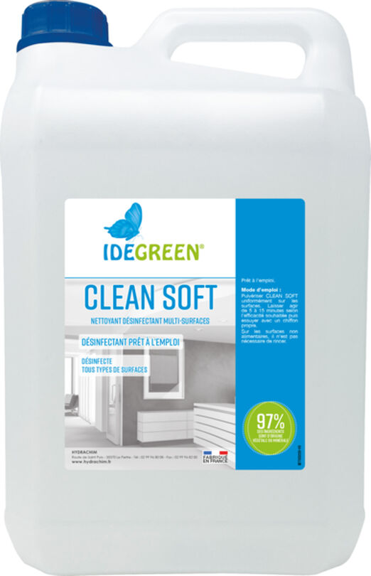 Nettoyant désinfectant multi-surfaces CLEAN SOFT-Bidon de 5L