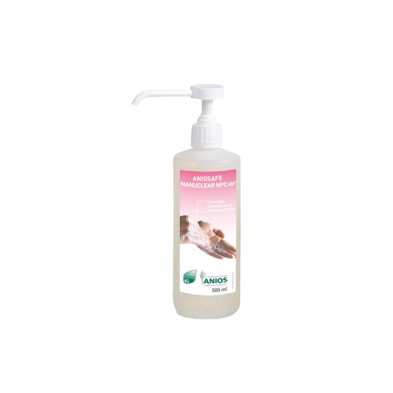 Flacon pompe 500ml savon mains ANIOSAFE MANUCLEAR NPC HF