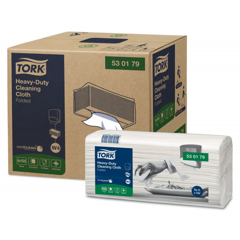 Chiffon industriel Tork exelCLEAN 105F blanc 1 pli plié