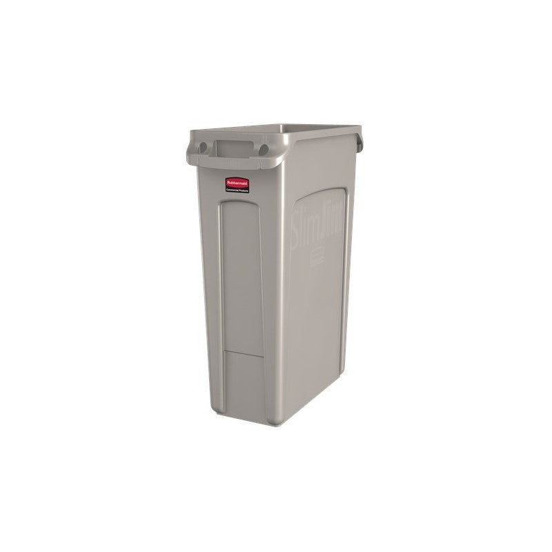 Poignées moulées collecteur Slim Jim Rubbermaid 87L gris