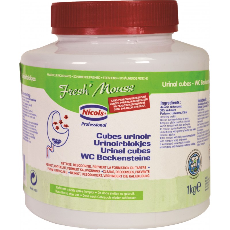 Cubes urinoirs parfumés FRESHMOUSS - Boite de 1kg