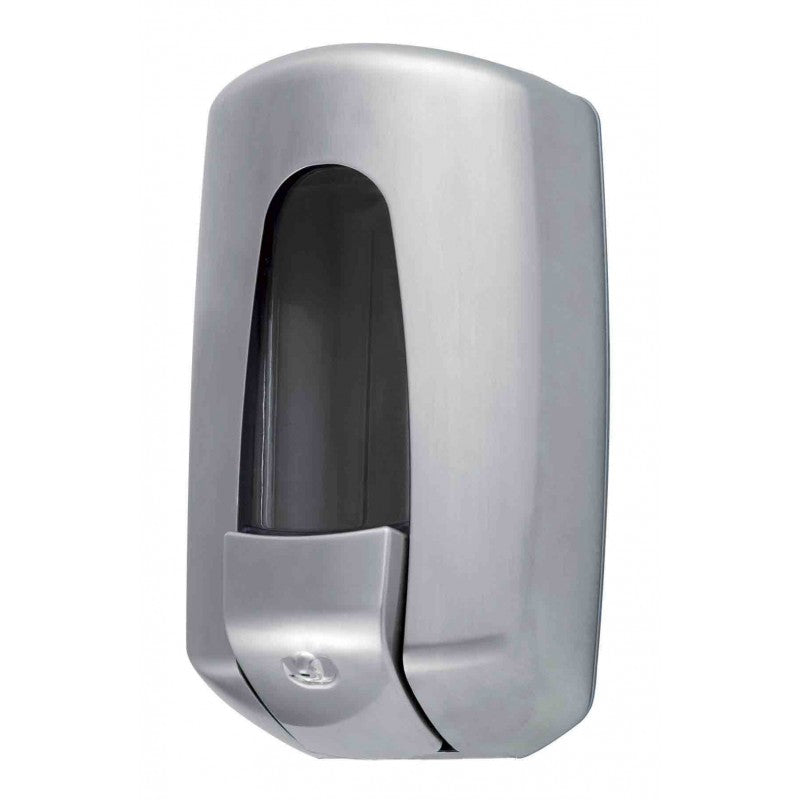 Detail bouton poussoir valve anti-goutte distributeur AITANA inox