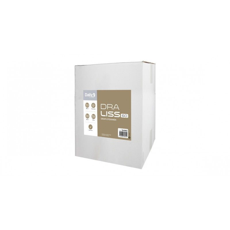 Drap d'examen blanc PO 2 plis lisses 135 fts 60x35cm - Ct de 6 rlx