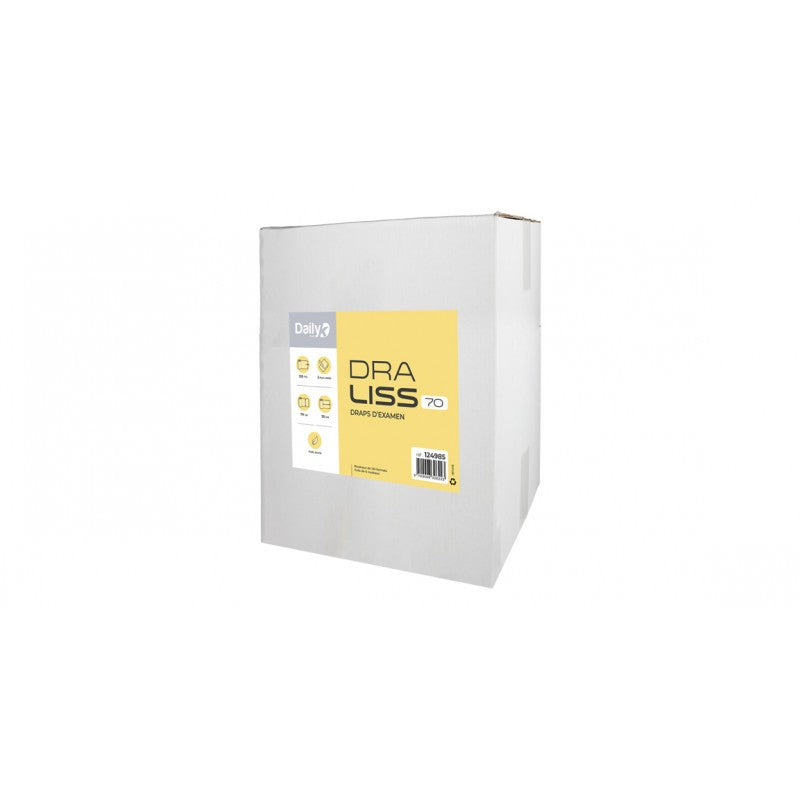 Carton 6 rouleaux draps examen DailyK Draliss 70 blanc lisse