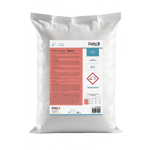 Lessive poudre désinfectante ultra concentrée DAILYK - Sac 8kg