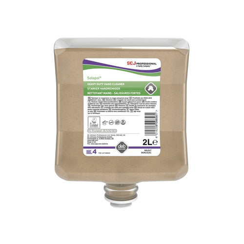 SOLOPOL Nettoyant mains - salissures fortes - Colis 4 x cartouches 2L