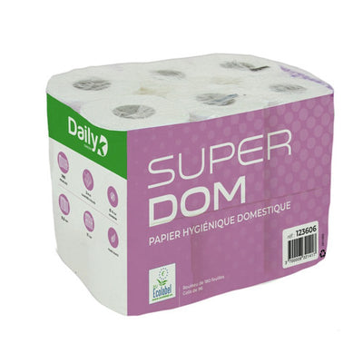 Papier hygiénique Dailyk Green SUPER DOM180 blanc 180 feuilles 96 rouleaux