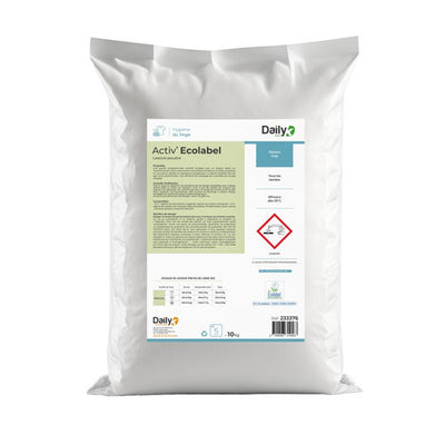 Lessive poudre tous textiles 10kg ACTIV'ECOLABEL DAILYK - sac 10kg