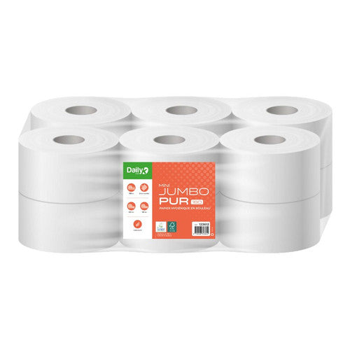 Papier hygiénique Mini Jumbopur 180m Dailyk Green Ecolabel 12 rlx