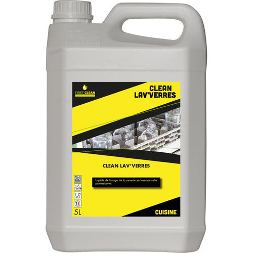 First Clean Clean Lav'Verres chloré détergent professionnel bidon 5L