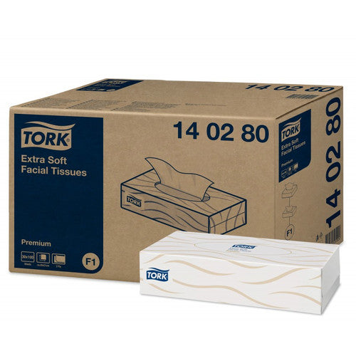 Tork 140280 mouchoirs Premium 2 plis blanc boite 100F Ecolabel