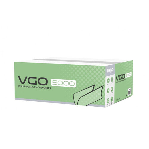 Essuie-mains V recyclé blanc VGO 5000 Dailyk Start- Colis 5000