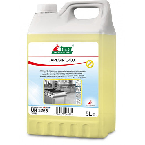 Nettoyant désinfectant chloré moussant APESIN C400 bidon 5L