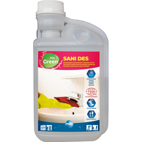 POLGREEN SANI DES Détergent détartrant désinfectant - Bidon doseur 1L