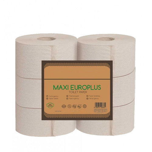 MAXI JUMBO EUROCEL PH Gaufré Ecolabel Havane 240m - 6 rlx