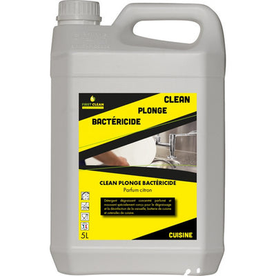 Plonge manuelle bactéricide First Clean bidon 5L citron