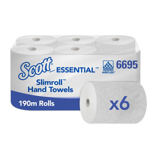 Essuie-mains rouleaux 190m SCOTT EssentialTM Slimroll - Colis de 6