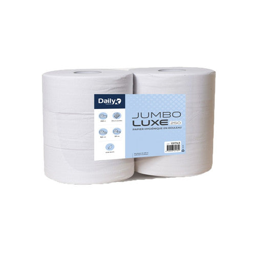 PH gaufré 3 plis blanc JUMBO LUXE 250m Dailyk Premium - 6 rlx