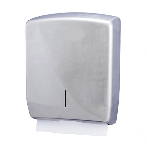 Distributeur essuie-mains pliés inox brossé Hemera ref 127536 face