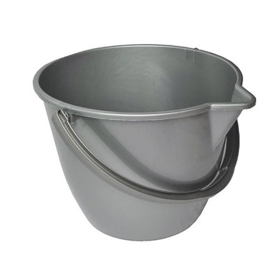 Seau rond 12L gris bec verseur Ecogreen ref 132400