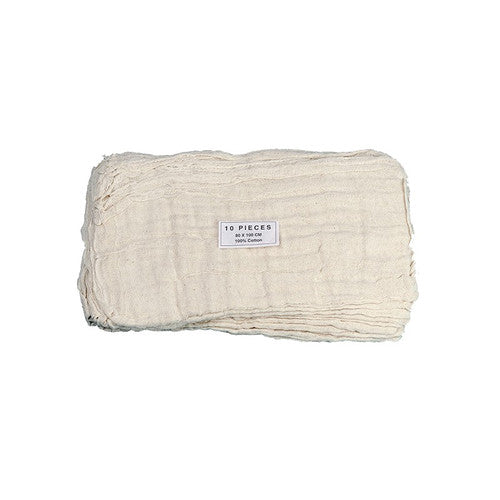 Gaze coton réutilisable avec trou central 80x80cm - Sachet de 10