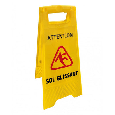 Panneau signalisation grand sol glissant jaune 62cm ref 123992