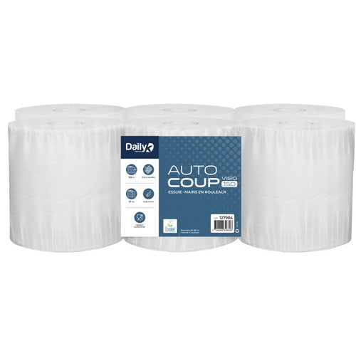 Essuie-mains blanc 150m Ecolabel AUTOCOUP VISIO150 Dailyk Pr- 6 rlx