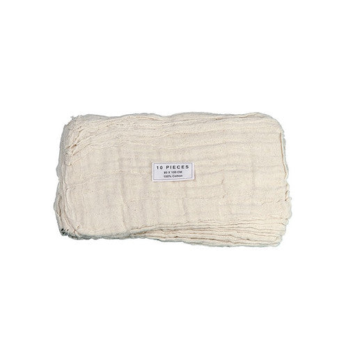 Gaze coton réutilisable avec trou central 80x120cm - Sachet de 10
