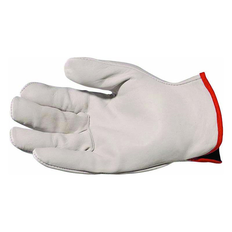 Gant cuir pleine fleur de bovin / Coupe US / Blanc (8ou10) - 1 paire