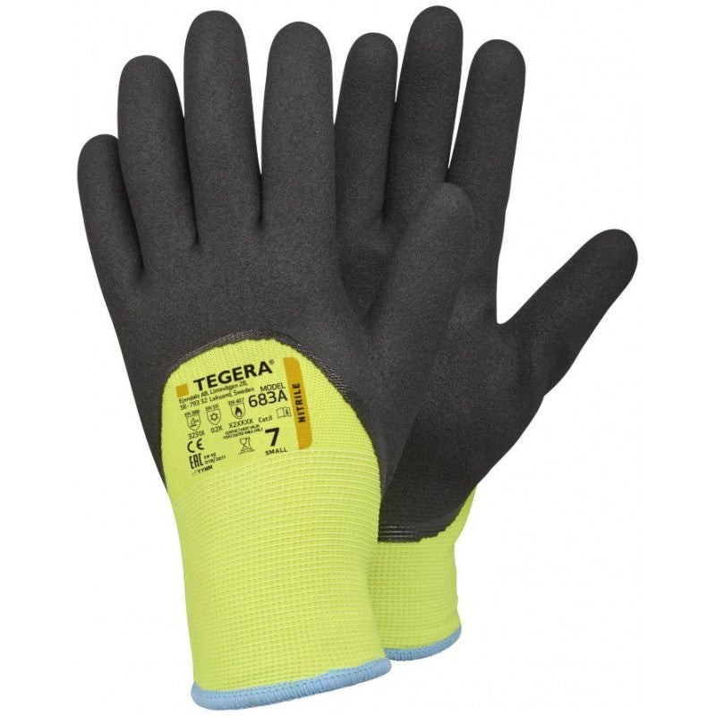 Gant thermique chaud 250°C froid -20°C noir et jaune taille 7 à 11