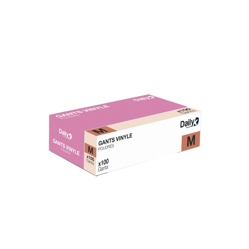 Gant vinyle poudre NBR norme EN 455 EN ISO 374 boite 100