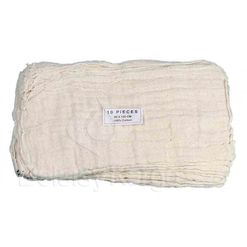 Gaze coton réutilisable avec trou central 80x60cm - Sachet de 10