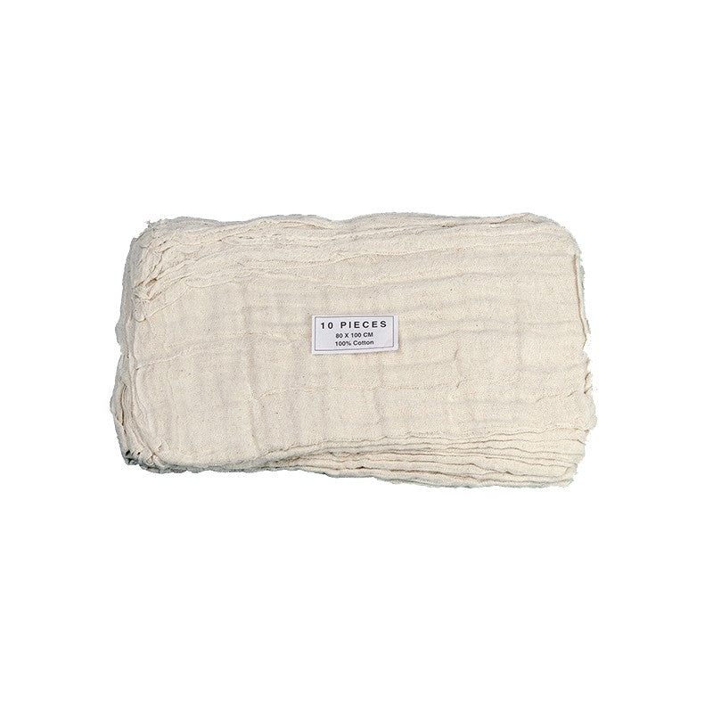 Gaze coton réutilisable avec trou central 80x80cm - Sachet de 10