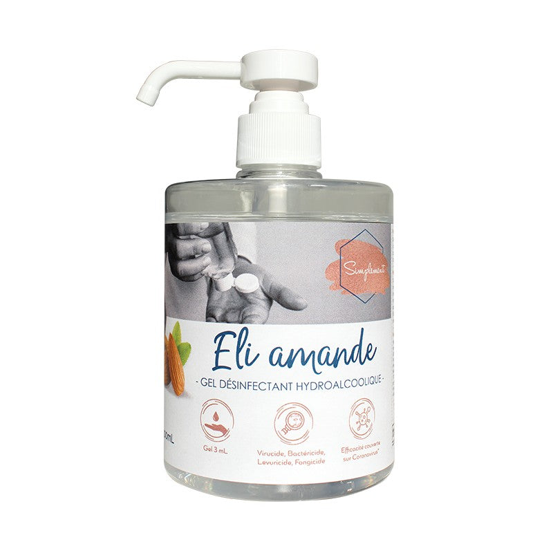 ELI gel hydroalcoolique amande 500ml pompe dosage professionnel
