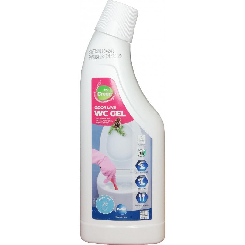 Gel WC nettoyant détartrant écolabel POLGREEN ODOR - Flacon 750ML