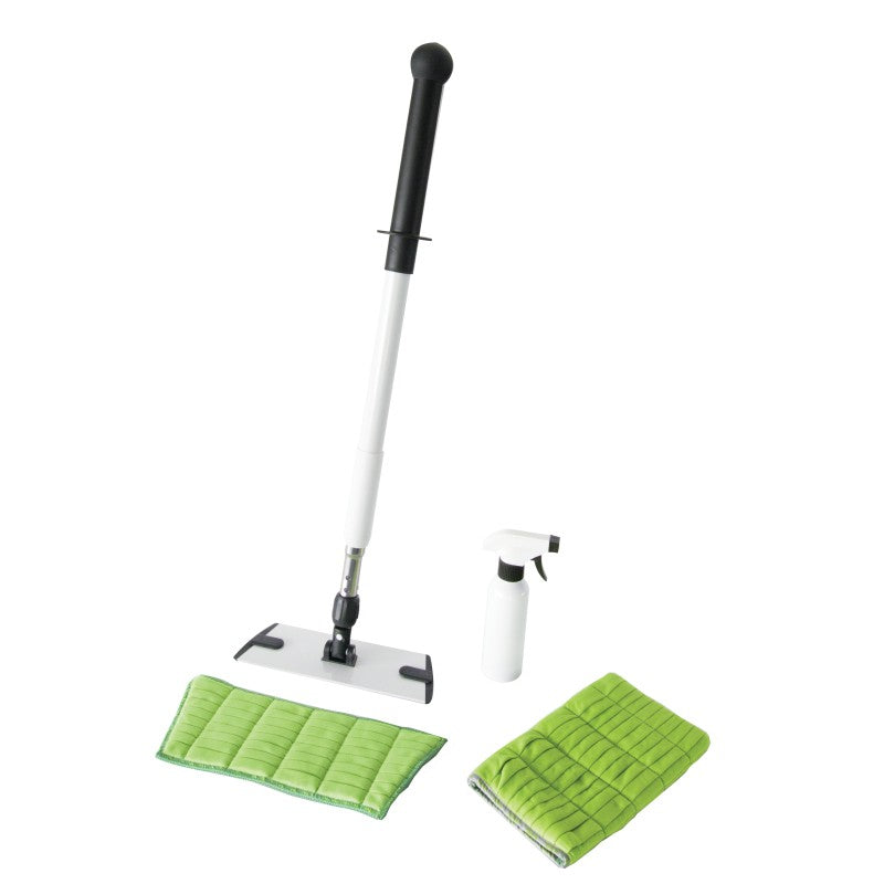 Kit nettoyage vitres : gant, bandeau, support, manche, pulvérisateur