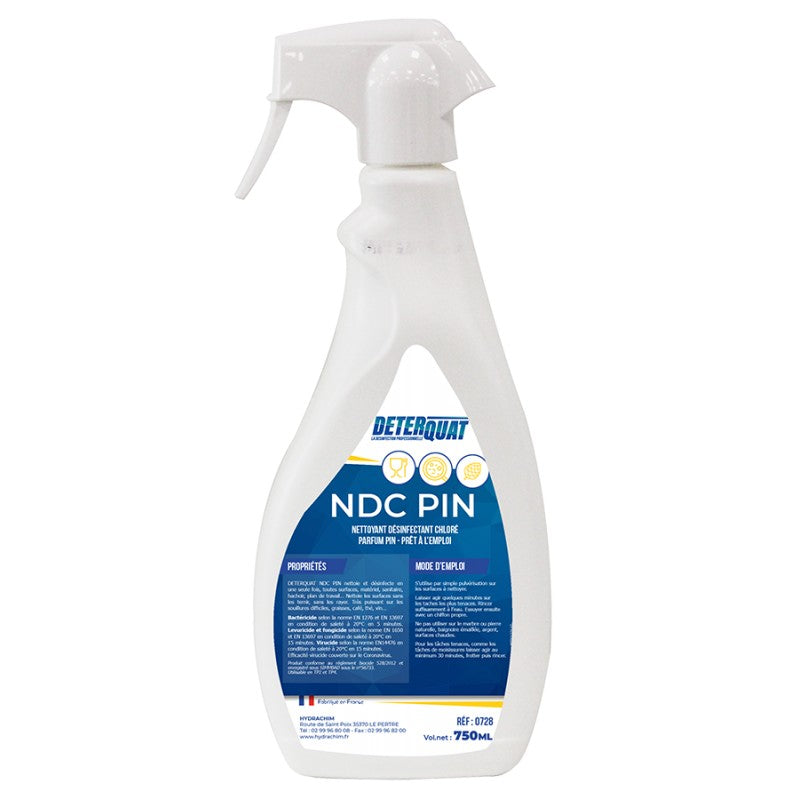 DETERQUAT NDC Nettoyant désinfectant chloré PAE - 0728 - Spray 750ml