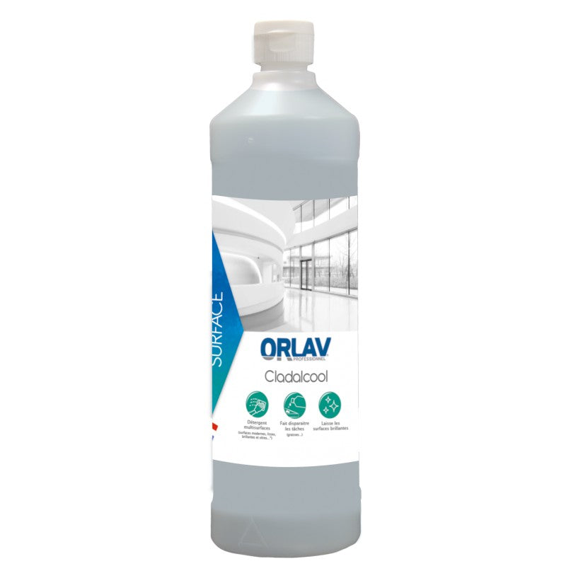 Orlav CLADALCOOL dégraissant vitres surfaces lisses sans parfum 1L