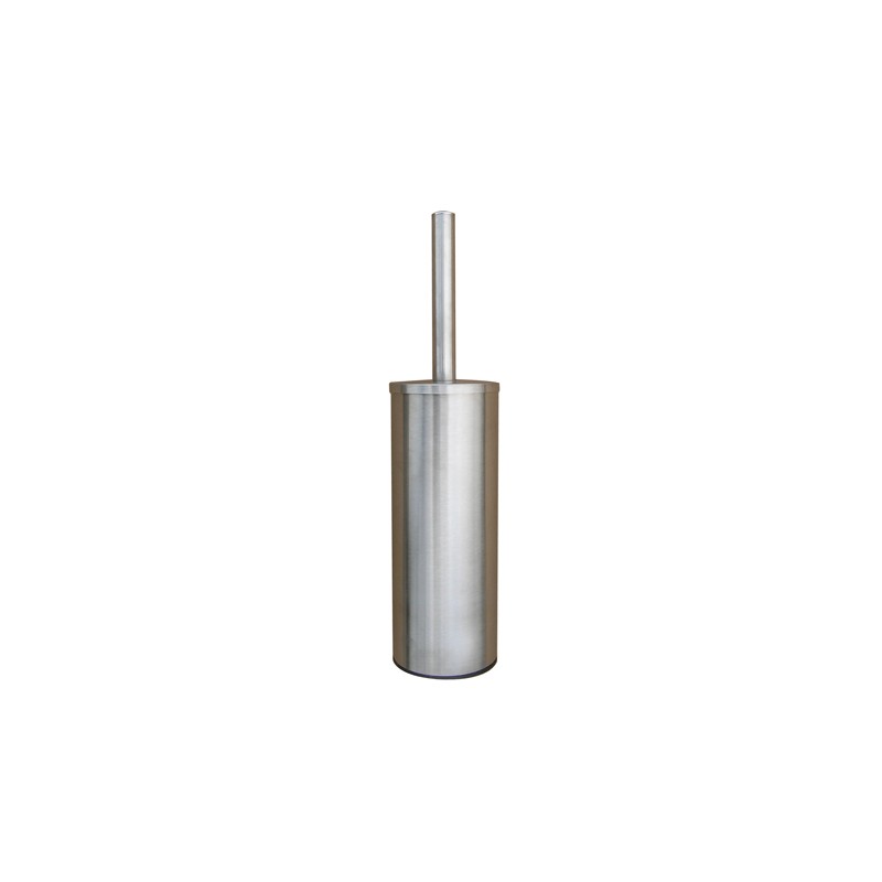 Combiné WC porte-balayette et brosse noire - Inox brossé
