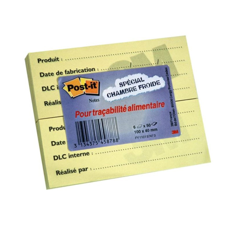 Post IT tracabilité alimentaire bloc 50 feuilles - Ct 6 blocs