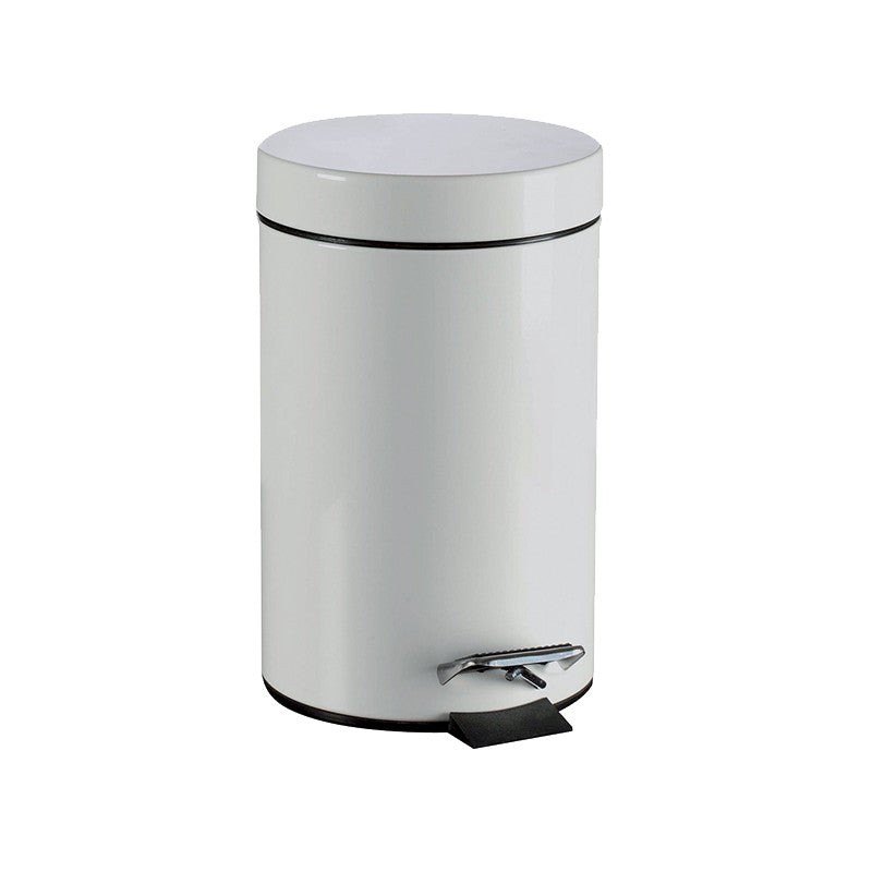 Poubelle à pédale professionnelle 12L acier epoxy blanc TAMPEL