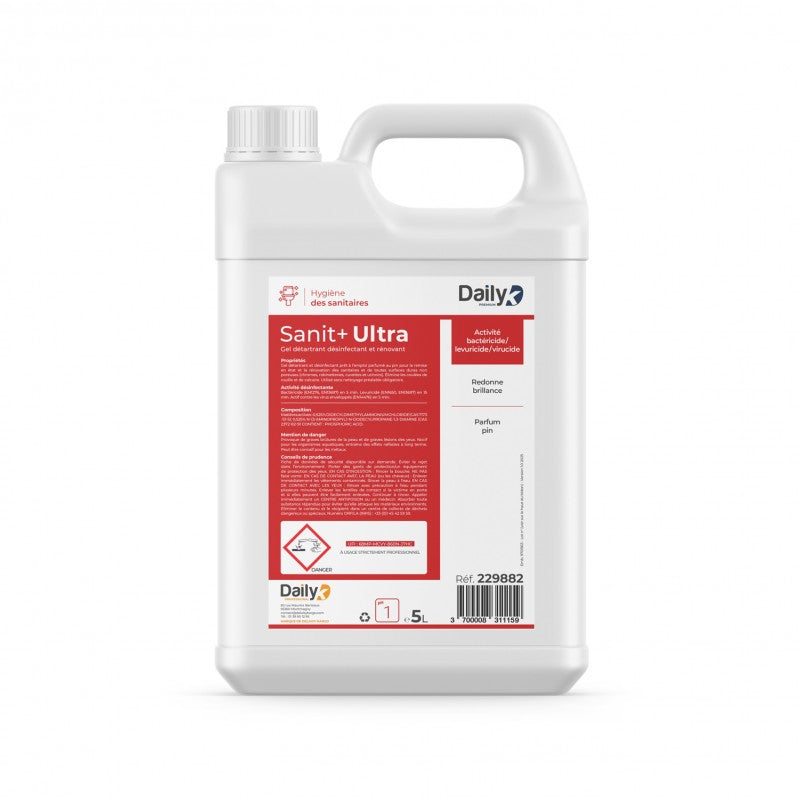 Gel détartrant désinfectant sanitaires SANIT+ULTRA DAILYK-Bidon 5L