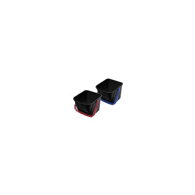 Seau 15L noir rectangulaire en PP avec anse de couleur (ex 126363)