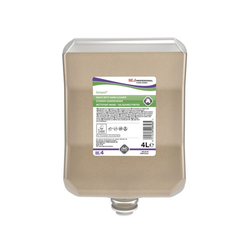 SOLOPOL Nettoyant mains - salissures fortes ECOLABEL- Ct 4x4L