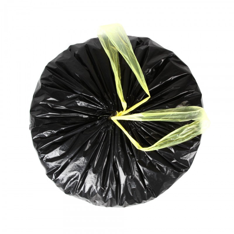 Sac poubelle 50L noir PEBD liens coulissants NF 28µ